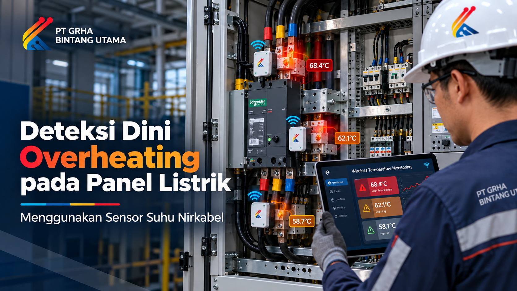 Sensor suhu nirkabel panel listrik untuk mendeteksi overheating dan memantau temperatur secara real-time. Sensor suhu nirkabel panel listrik untuk mendeteksi overheating dan memantau temperatur secara real-time.