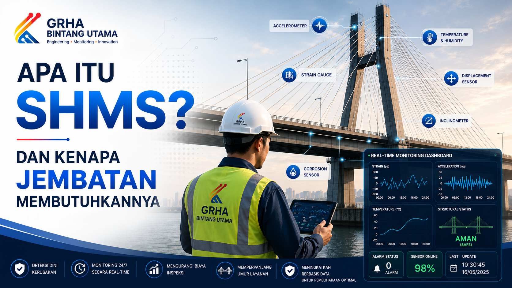 Apa Itu SHMS (Structural Health Monitoring System) dan Mengapa Jembatan Membutuhkannya? Apa Itu SHMS (Structural Health Monitoring System) dan Mengapa Jembatan Membutuhkannya?