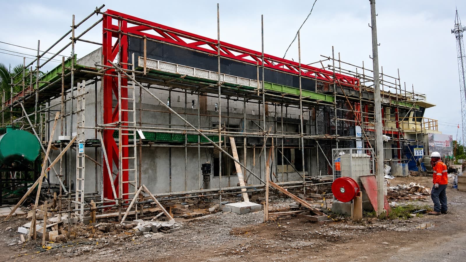 Construction of WIM Building BIB as an operational and monitoring center for the Weigh In Motion system. Construction of WIM Building BIB as an operational and monitoring center for the Weigh In Motion system.